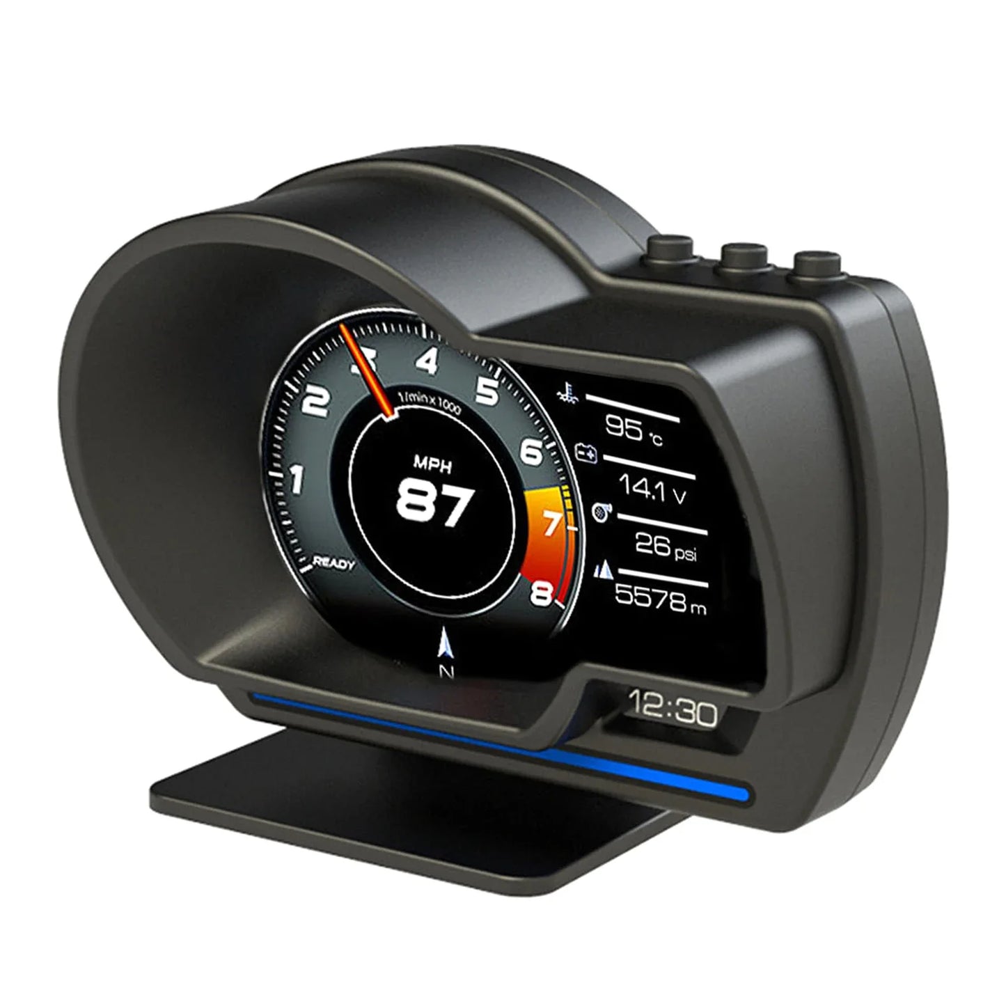 Car Head up Display, Gauge High Definition Speedometer Car Diagnostic Tool OBDⅡ+GPS Smart  OBD Fault Code Elimination