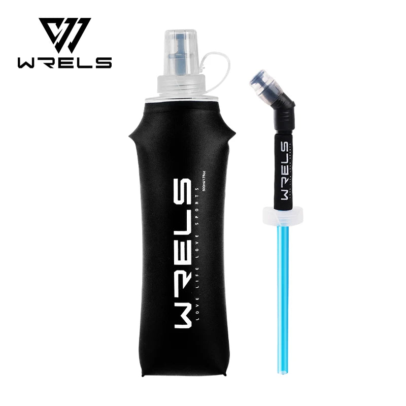 WRELS Sports Water Bottle Large Capacity Motivational Portable Water bottle Outdoor Sport Fitness BPA Free Folding Water Bottle