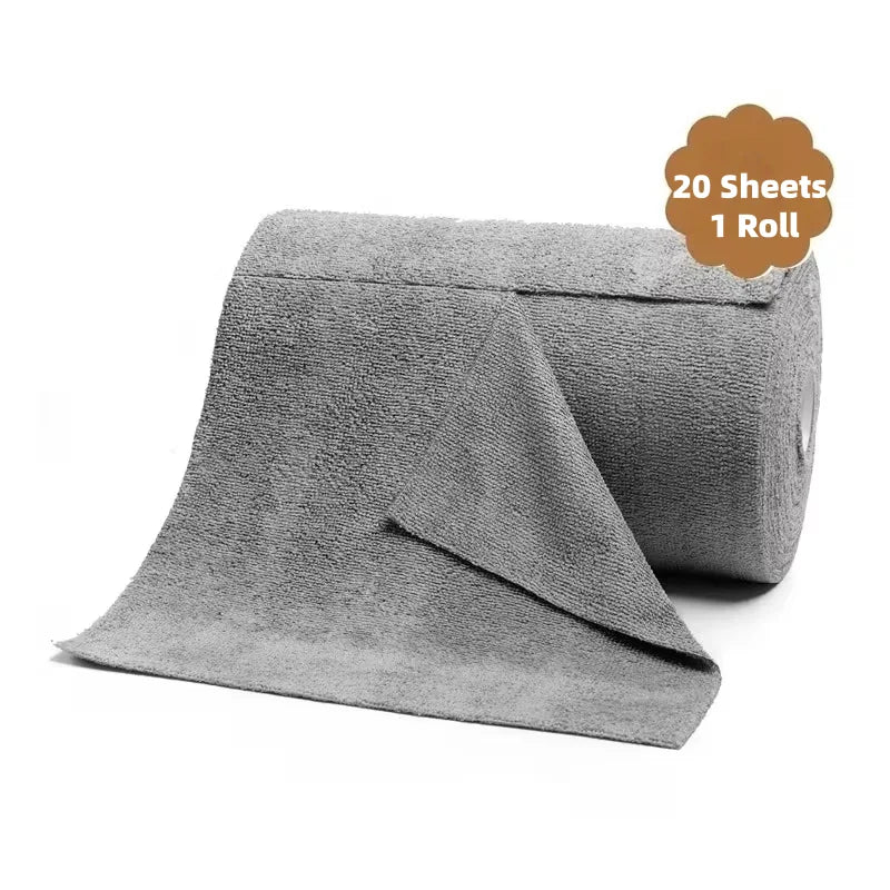 20-Sheet Reusable Cleaning Roll – Microfiber Kitchen Towel, Washable Paper Towel Replacement, Dish Rag