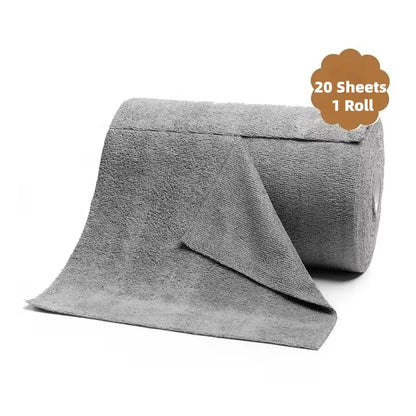 20-Sheet Reusable Cleaning Roll – Microfiber Kitchen Towel, Washable Paper Towel Replacement, Dish Rag