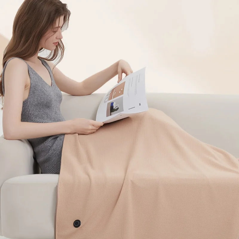 Office USB Electric Heated Blanket 3 Heating Levels Fleece Heated Mat Wearable Body Warmer Blanket  Household ，Machine Washable