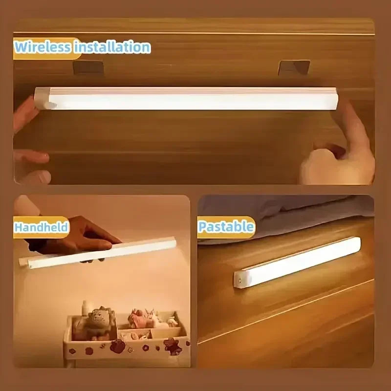 Intelligent Cabinet Light Human Body Induction Light Magnetic Suction Bedroom Bedside Wardrobe Charging Long Strip Night Light