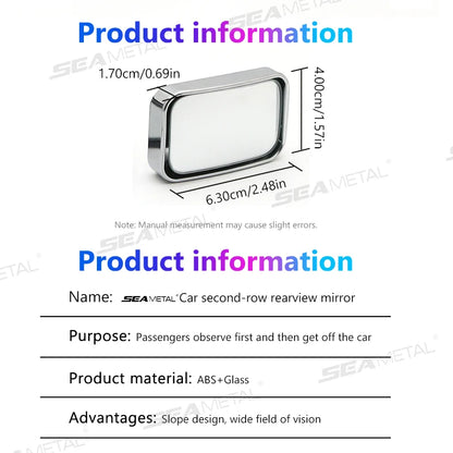 SEAMETAL 2pcs Car Mirror Wide Angle Car Blind Spot Mirrors 360 Degree Adjustable Observe HD Rearview Mirrors Car Accessories