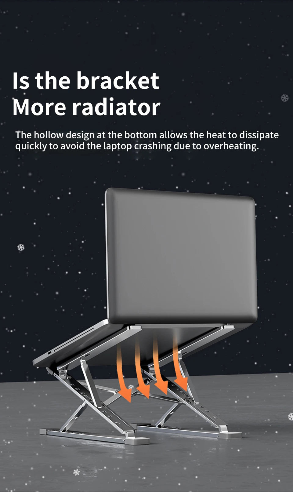 Adjustable Laptop Stand Aluminum For Macbook Levels Double Folding Computer PC Tablet Stand Notebook Pad Holder Heat Dissipation