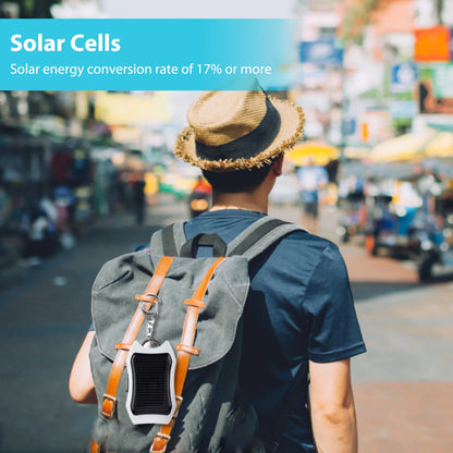 Keychain Fast Charging Power Supply USB External Solar 950mAH Cell Phone Backup Power Bank Charging Equipment for Hiking Travel