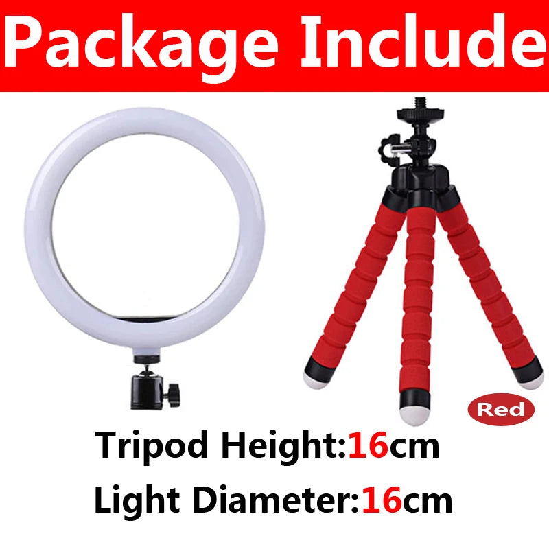 12 inch LED Ring light Photography Lighting Phone Ringlight With Tripod Stand USB Round Fill Lamp for Youtube Phone Video Live