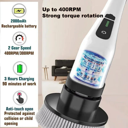 Multifunctional Electric Cleaning Brush Electric Cordless Spin Scrubber Toilet Mops Portable Cleaning Tool For Kitchen/Bathroom