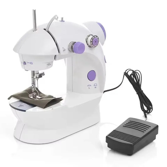 Mini Dual-Speed Sewing Machine with LED & Foot Pedal