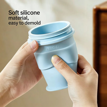 2-in-1 Portable Silicone Ice Ball Maker Cup Foldable Leak-Proof Travel Mug Kitchen Tools for Juice & Cocktails Summer Essential