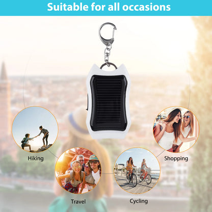 Keychain Fast Charging Power Supply USB External Solar 950mAH Cell Phone Backup Power Bank Charging Equipment for Hiking Travel