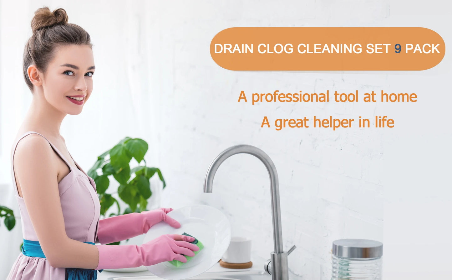35.5in drain clog remover , 25-inch drain snake dehair remover and cleaning brush , hair catcher drain auger cleaning tool set