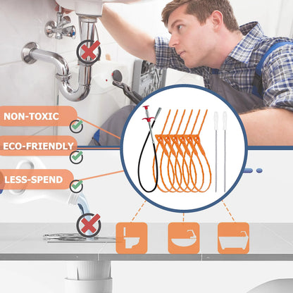 35.5in drain clog remover , 25-inch drain snake dehair remover and cleaning brush , hair catcher drain auger cleaning tool set