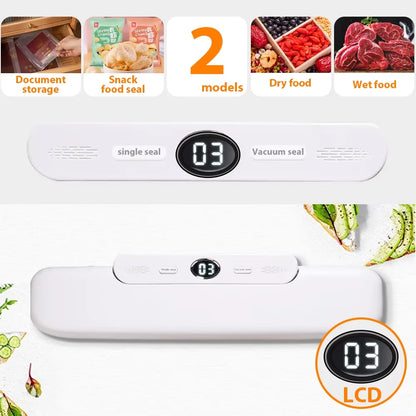 Home Kitchen Vacuum Food Sealer Packaging Machine, One-Click Automatic Vacuum Sealing System, Multifunctional Portable Fresh