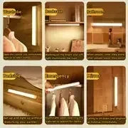 Intelligent Cabinet Light Human Body Induction Light Magnetic Suction Bedroom Bedside Wardrobe Charging Long Strip Night Light