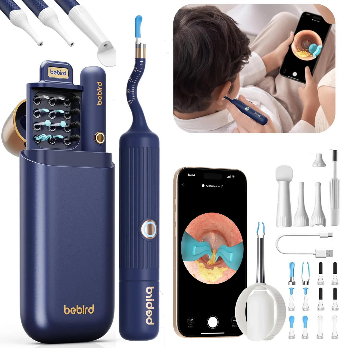2025 New Bebird Earsight Plus I35R Ear Wax Removal Tool Camera Cleaner Kit- HD Wireless Flexible Otoscope, Pain-Free Ear Tweezer