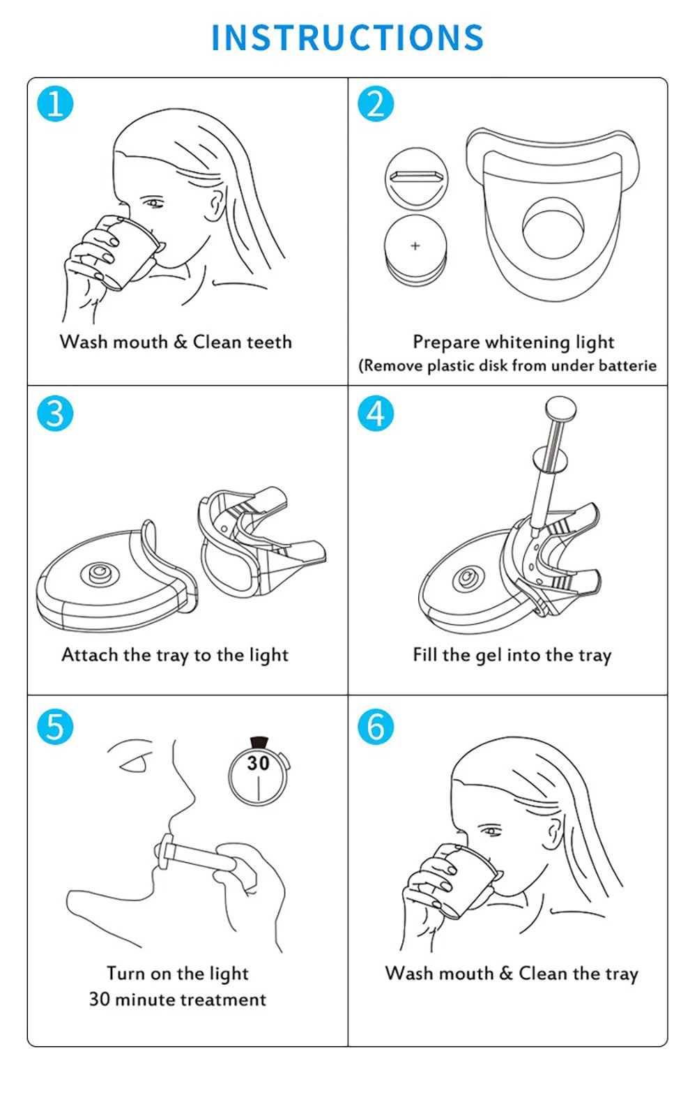 Tooth Whitening Kit Wireless Charging IP67 Waterproof Teeth Whitening 44% Peroxide Dental White Equipment LED Light