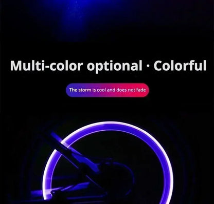 2PCS Colorful LED Wheel Valve Lights Motorcycle Car Wheel Tire Valve Caps Universal Dustproof Bicycle Valve Cover