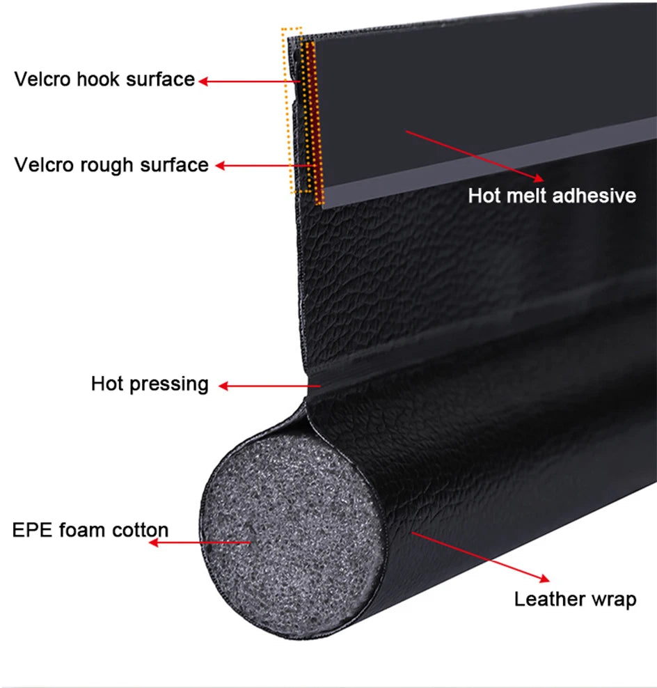 Flexible Cutable Door Bottom Weather Strip Noise Blocker Insulant Draft Stopper Sound Proof Dust Waterproof Seal Strip Tape