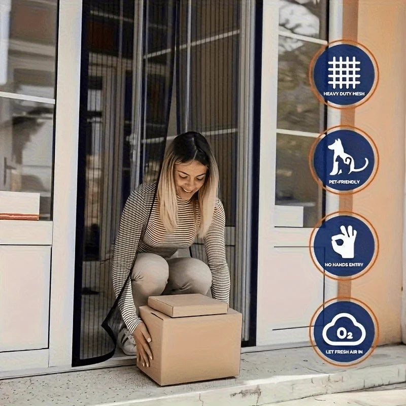 Magnetic Screen Door for Easy Installation - Prevents Insects from Entering, Allows Fresh Air to Flow | Durable Mesh Curtain