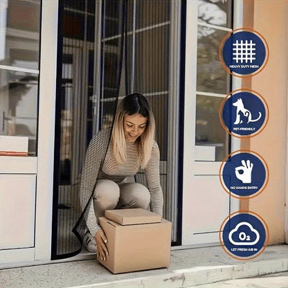 Magnetic Screen Door for Easy Installation - Prevents Insects from Entering, Allows Fresh Air to Flow | Durable Mesh Curtain