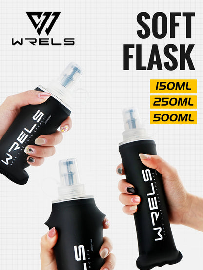 WRELS Sports Water Bottle Large Capacity Motivational Portable Water bottle Outdoor Sport Fitness BPA Free Folding Water Bottle