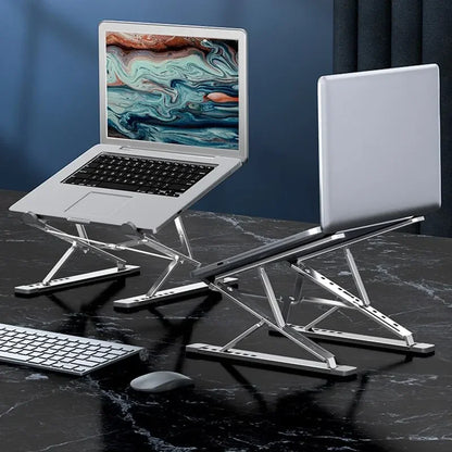 Adjustable Laptop Stand Aluminum For Macbook Levels Double Folding Computer PC Tablet Stand Notebook Pad Holder Heat Dissipation