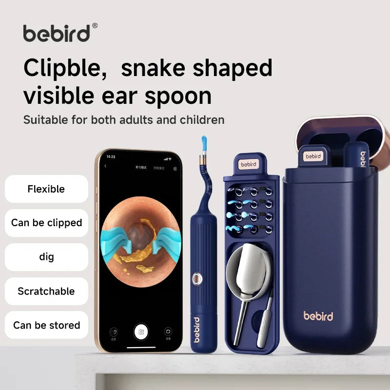2025 New Bebird Earsight Plus I35R Ear Wax Removal Tool Camera Cleaner Kit- HD Wireless Flexible Otoscope, Pain-Free Ear Tweezer