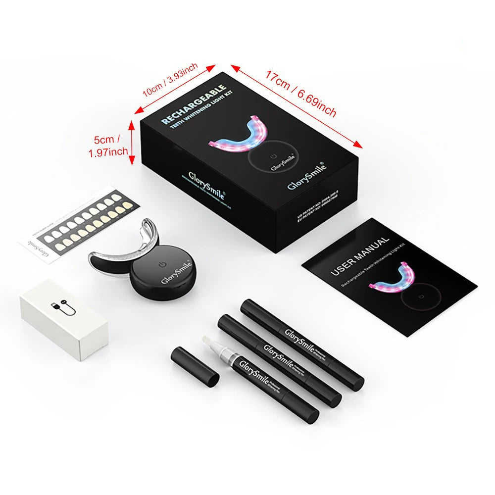 Tooth Whitening Kit Wireless Charging IP67 Waterproof Teeth Whitening 44% Peroxide Dental White Equipment LED Light