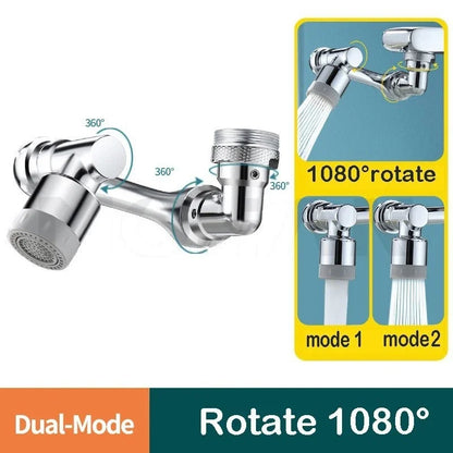 1080° Rotatable Faucet Extender Sprayer Head 2 Modes Universal Bathroom Tap Extend Adapter Aerator