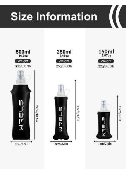 WRELS Sports Water Bottle Large Capacity Motivational Portable Water bottle Outdoor Sport Fitness BPA Free Folding Water Bottle