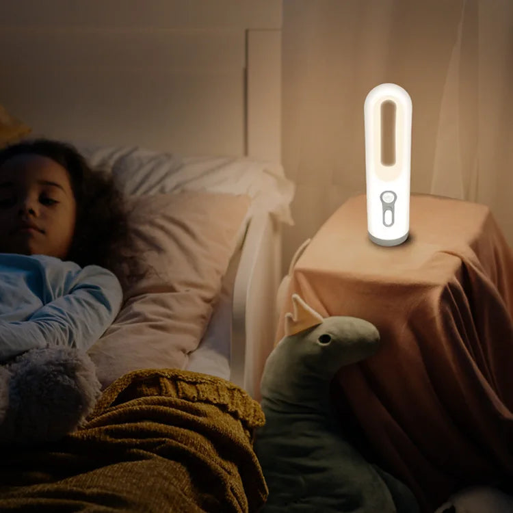Portable 2 in 1 Flashlight Motion Sensor Night Light Bedroom Bathroom Reading Camping Lighting Baby Feeding Eye Care Bedside Lam