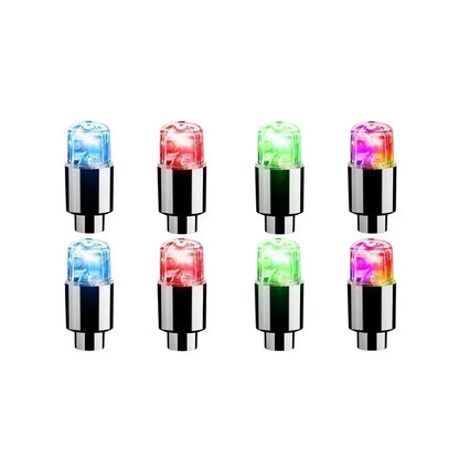 2PCS Colorful LED Wheel Valve Lights Motorcycle Car Wheel Tire Valve Caps Universal Dustproof Bicycle Valve Cover