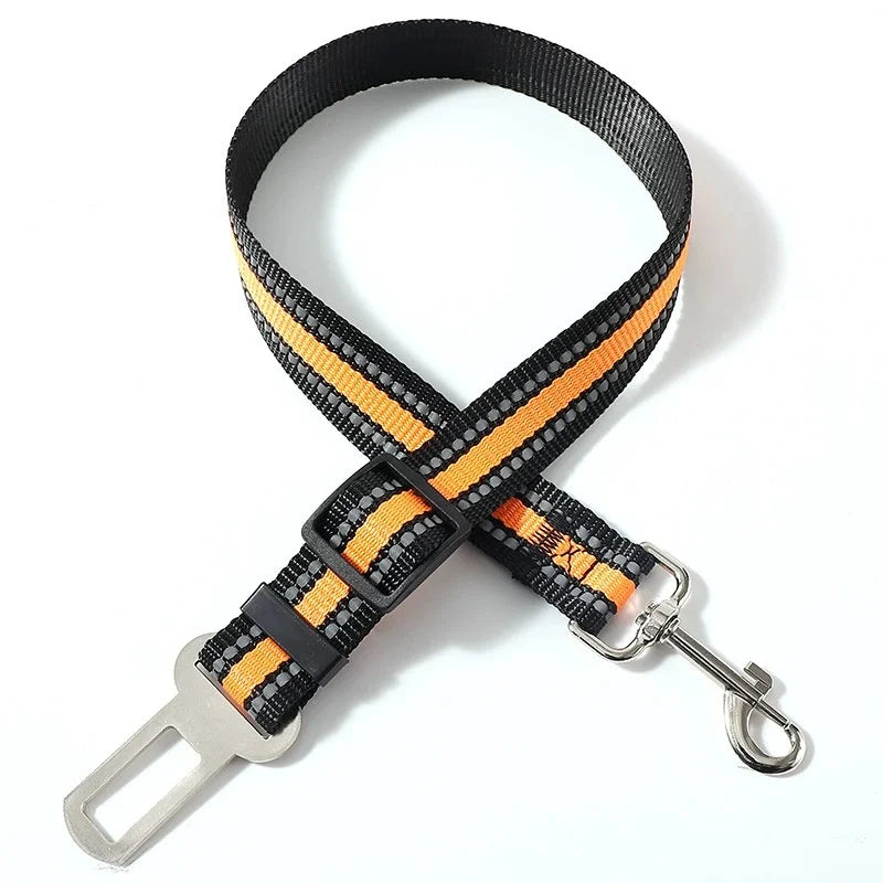 Pets Car Seat Belt, Attaches To Harness & Collar, Adjustable Travel Restraint Fits Small - Large Pups for Safety & Comfort