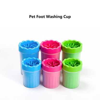 1Pc Pet Plastic Foot Wash Cup S L XL Large size silicone brush Dog cat clean foot mud removable cleaning Foot
