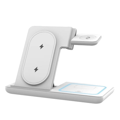 3 In 1 Foldable Wireless Charger Stand LED Fast Charging Station for Samsung S25 S24 S23 Galaxy Watch 2-8 Active Buds Pro
