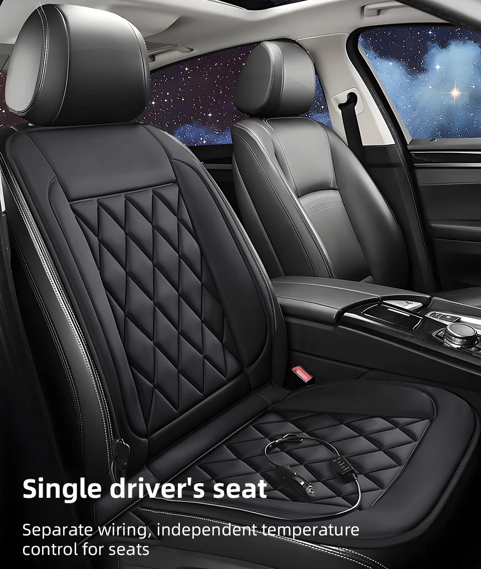 12V Universal Car Heated Seats Cushion Fast Heating Car Seat Covers Warm Winter Car Accessories Heating Pads Available Black＆Red