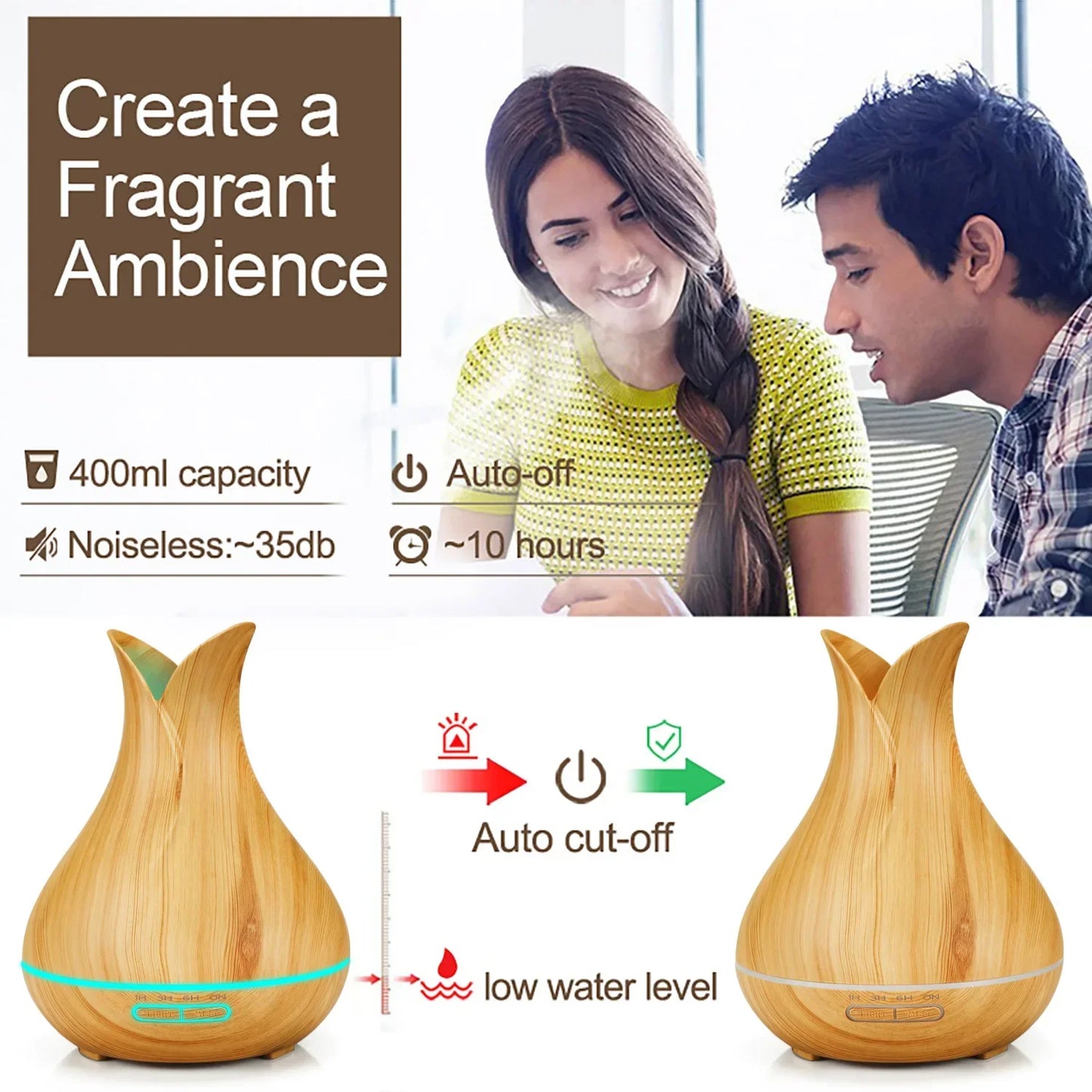 WiFi Smart Air Humidifier 400ml Essential Oil Diffuser Aromatherapy Ultrasonic Air Humidifiers Cool Mist Sprayer Humidificador