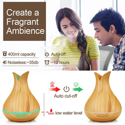 WiFi Smart Air Humidifier 400ml Essential Oil Diffuser Aromatherapy Ultrasonic Air Humidifiers Cool Mist Sprayer Humidificador