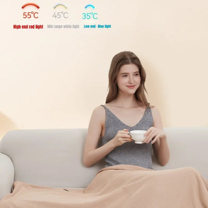 Office USB Electric Heated Blanket 3 Heating Levels Fleece Heated Mat Wearable Body Warmer Blanket  Household ，Machine Washable