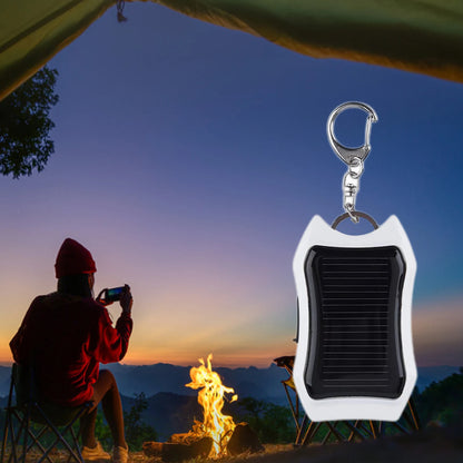 Keychain Fast Charging Power Supply USB External Solar 950mAH Cell Phone Backup Power Bank Charging Equipment for Hiking Travel