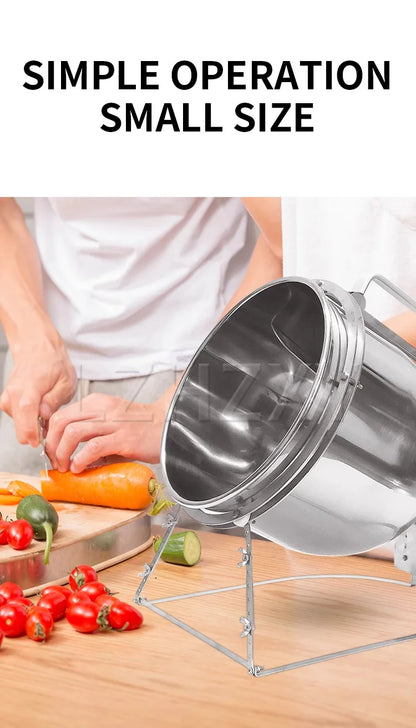 Stainless Steel Stir Fryer, Large Capacity Automatic Flipping and Cooking Machine, Home Outdoor Barbecue, Kitchen