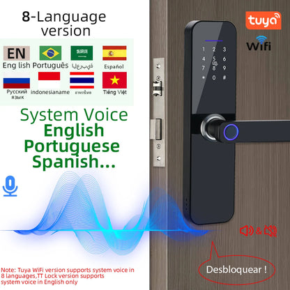 RAYKUBE F005 IP65 Waterproof Tuya Wifi Lock Electronic Smart Door Lock With Fingerprint/Smart Card/Password/Key/APP Unlock
