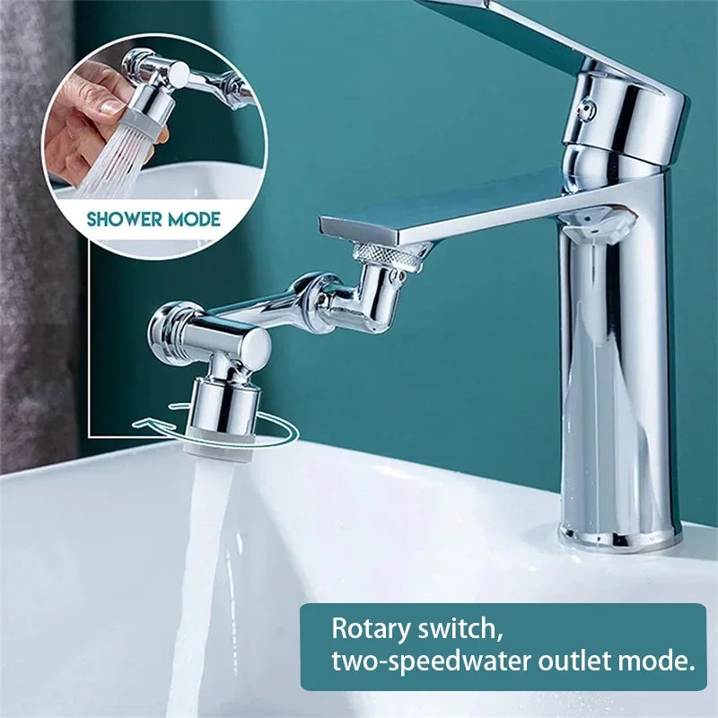 1080° Rotatable Faucet Extender Sprayer Head 2 Modes Universal Bathroom Tap Extend Adapter Aerator