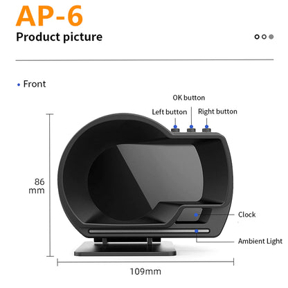 Car Head up Display, Gauge High Definition Speedometer Car Diagnostic Tool OBDⅡ+GPS Smart  OBD Fault Code Elimination
