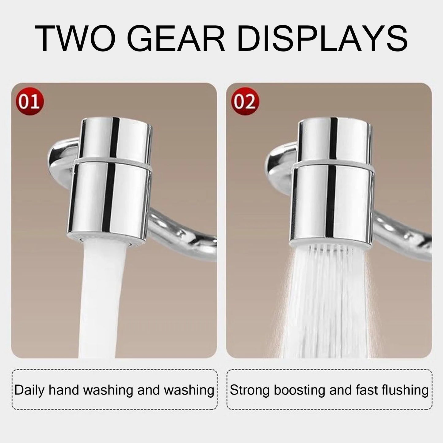 Flexiflow Rotating Faucet Extender Stainless Steel Valve Core Corrosion-Resistant for Kitchen Bathroom Sink Faucets