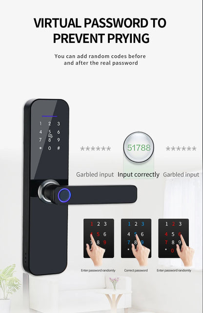 RAYKUBE F005 IP65 Waterproof Tuya Wifi Lock Electronic Smart Door Lock With Fingerprint/Smart Card/Password/Key/APP Unlock