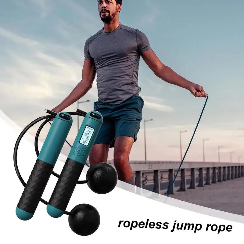 Cordless Jump Rope With Digital Counter Weight Loss Smart Skip Rope Ropeless Skipping Rope Adjustable Weighted Cordless Jump