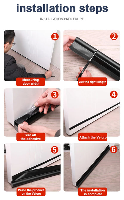 Flexible Cutable Door Bottom Weather Strip Noise Blocker Insulant Draft Stopper Sound Proof Dust Waterproof Seal Strip Tape