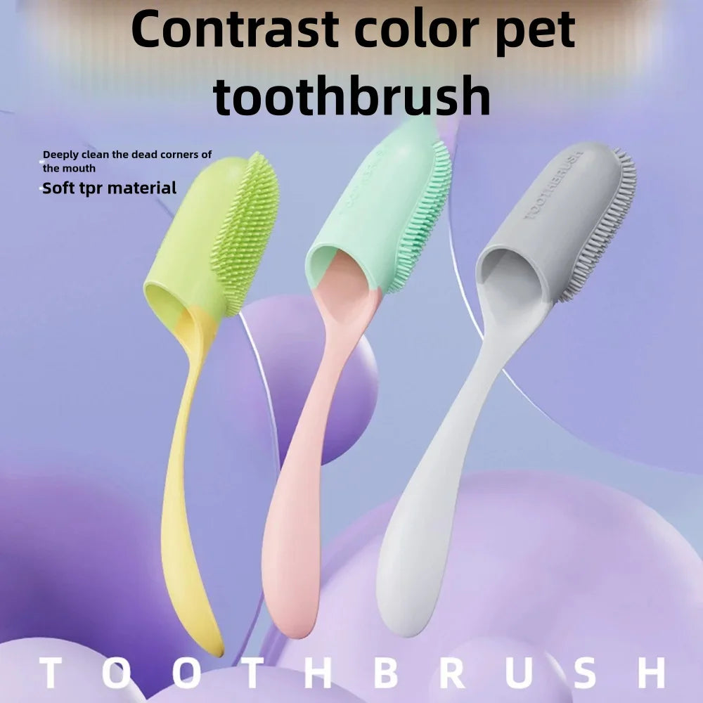 Dog Toothbrush, 360° Cleaning Finger Toothbrush for Dogs, Food Grade Silicone Dog Finger Toothbrush for Dogs & Cats Dental Care