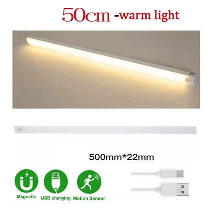 Intelligent Cabinet Light Human Body Induction Light Magnetic Suction Bedroom Bedside Wardrobe Charging Long Strip Night Light